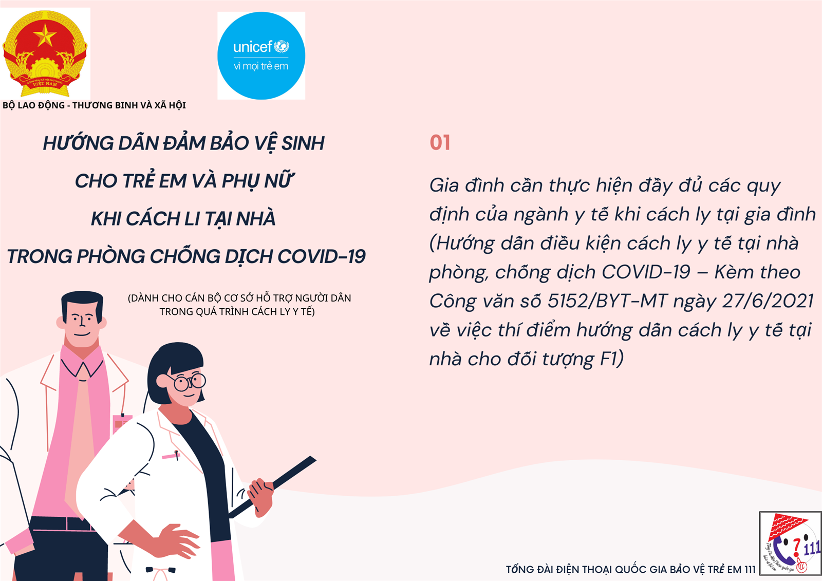 Hướng dẫn bảo đảm vệ sinh, dinh dưỡng và an toàn cho phụ nữ và trẻ em khi cách li tại nhà trong phòng chống dịch Covid-19 của Bộ Lao động - Thương binh và Xã hội